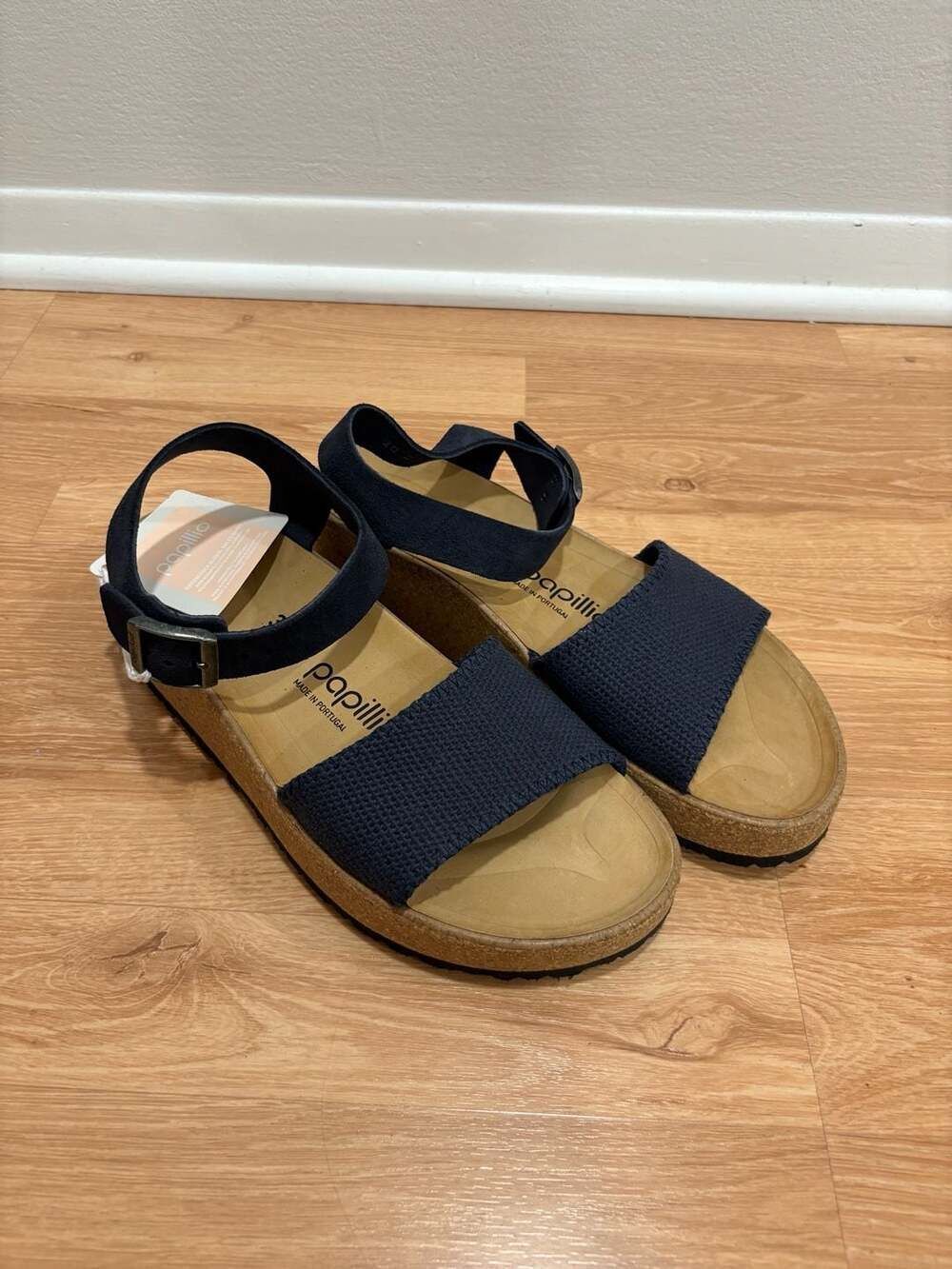 Papillio Glenda Navy Blue Textile Platform Wedge Sandals Size 39